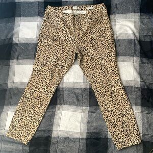Wonderly Lepoard Print high rise skinny ankle pants size 10‎